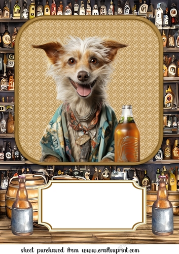 Large funny dog with beer topper 3