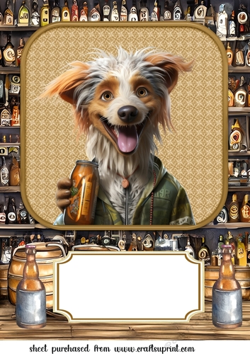 Large funny dog with beer topper 4