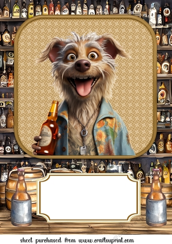 Large funny dog with beer topper 6