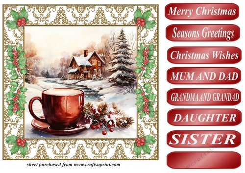 Christmas hot chocolate scene card front 4
