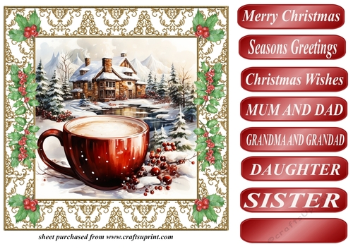 Christmas hot chocolate scene card front 7