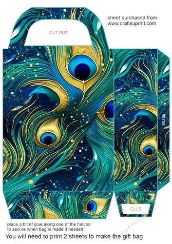 Peacock feather gift bag (n) 6