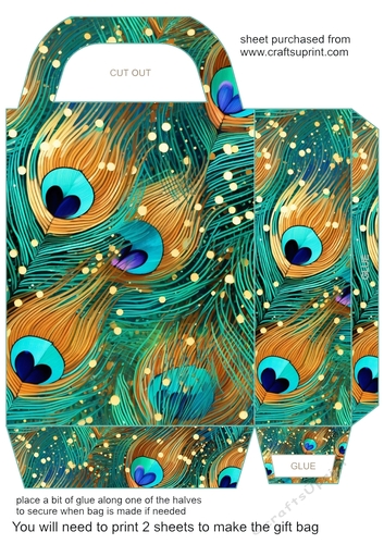 Peacock feather gift bag (n) 8
