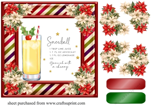 Snowball Christmas cocktail card front
