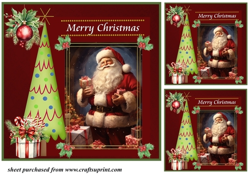 3 Merry Christmas Santa card front/toppers 4