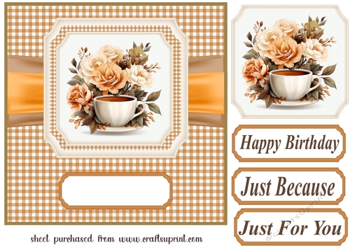 Coffee and roses card front