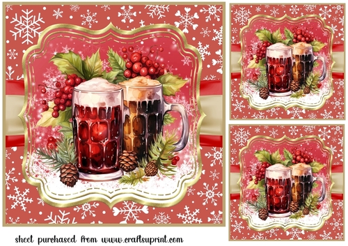 3 Christmas cheers card front/toppers 1