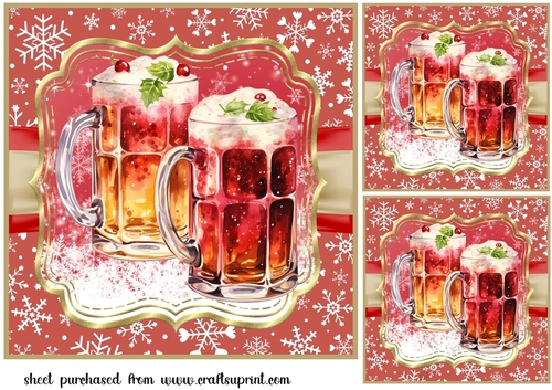3 Christmas cheers card front/toppers 2