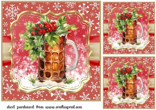 3 Christmas cheers card front/toppers 3