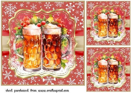 3 Christmas cheers card front/toppers 5
