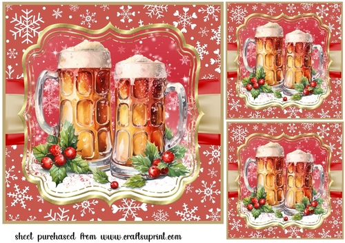 3 Christmas cheers card front/toppers 6