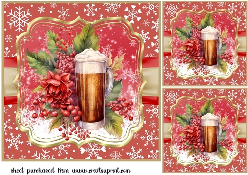 3 Christmas cheers card front/toppers 7