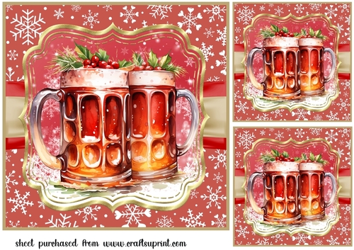 3 Christmas cheers card front/toppers 8