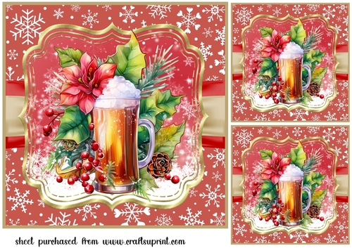 3 Christmas cheers card front/toppers 9