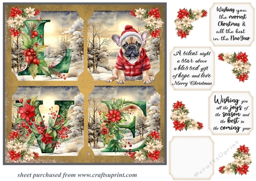 LOVE Christmas pup card front 2