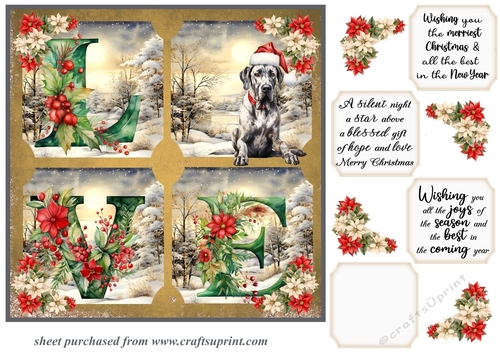 LOVE Christmas pup card front 8