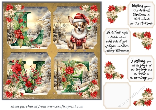 LOVE Christmas pup card front 9