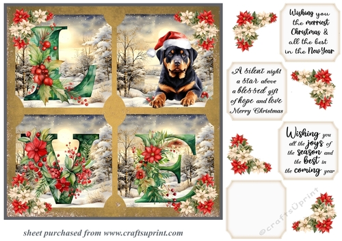 LOVE Christmas pup card front 10