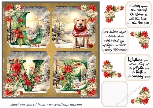 LOVE Christmas pup card front 11