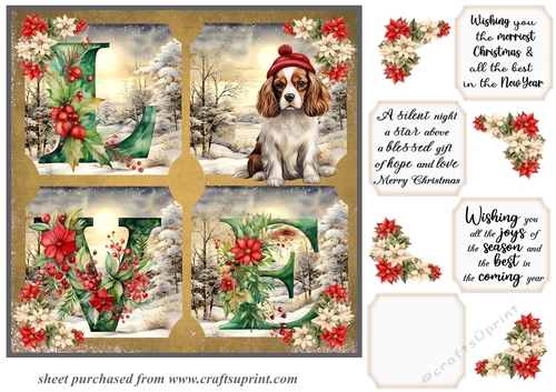 LOVE Christmas pup card front 16