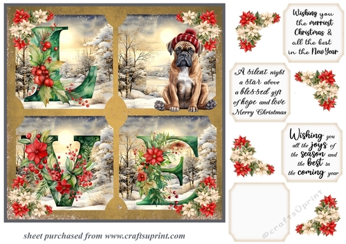 LOVE Christmas pup card front 18