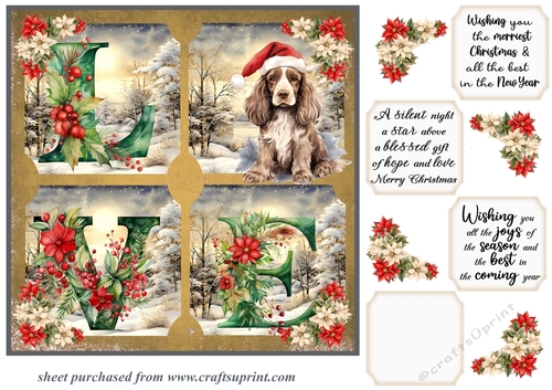 LOVE Christmas pup card front 19