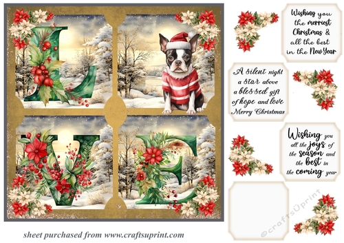 LOVE Christmas pup card front 20