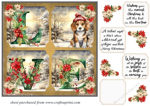 LOVE Christmas pup card front 21