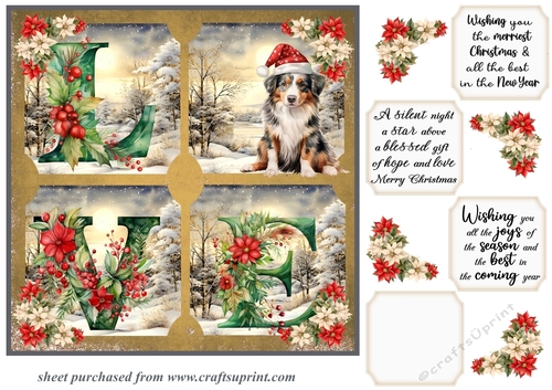 LOVE Christmas pup card front 22