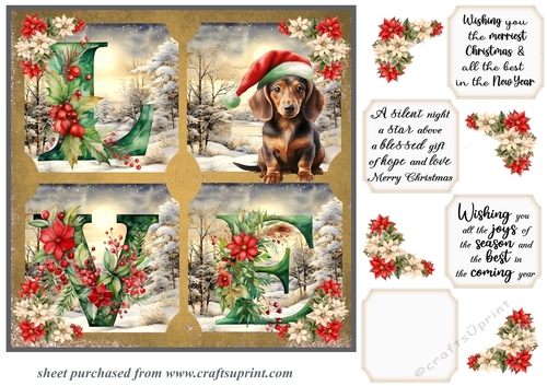 LOVE Christmas pup card front 23