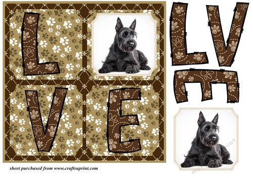 LOVE Scottish terrier card front 1