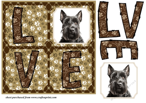 LOVE Scottish terrier card front 2