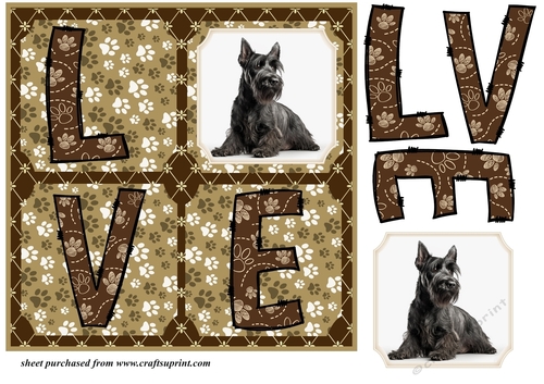 LOVE Scottish terrier card front 3