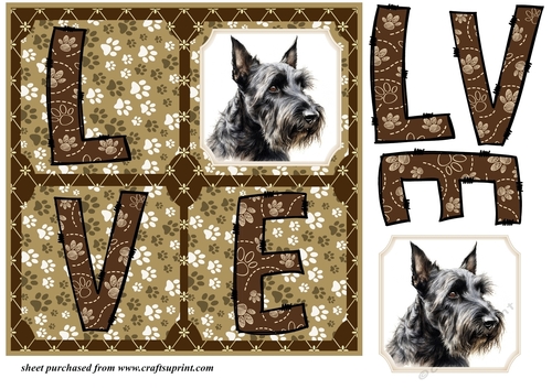 LOVE Scottish terrier card front 10