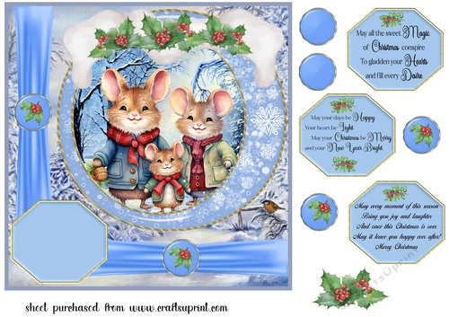 Framed Christmas family card front 7