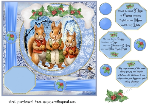 Framed Christmas family card front 8