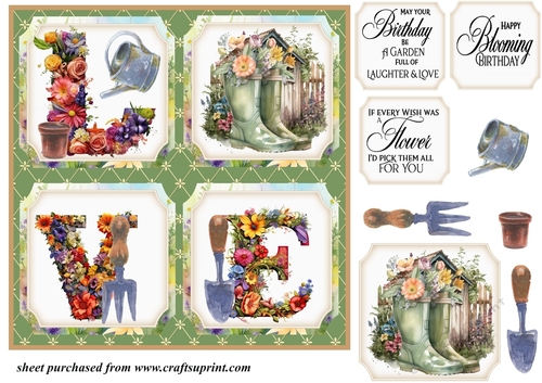 LOVE Green gardening card front 1