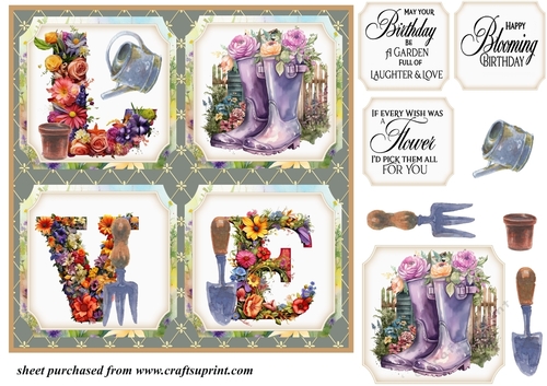 LOVE Lilac gardening card front 