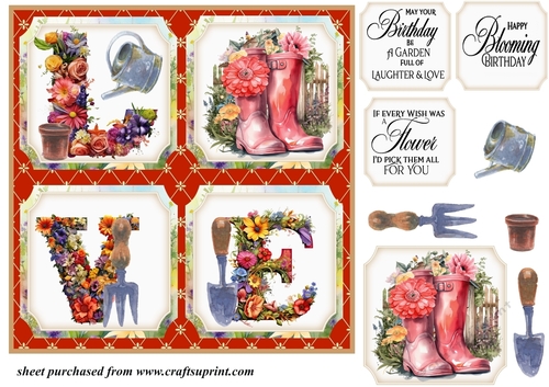LOVE Red gardening card front 1