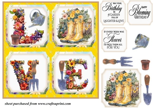 LOVE Yellow gardening card front 1