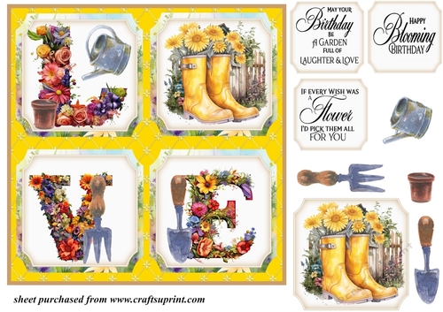 LOVE Yellow gardening card front 2