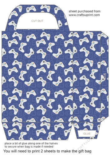 Blue gamer gift bag 