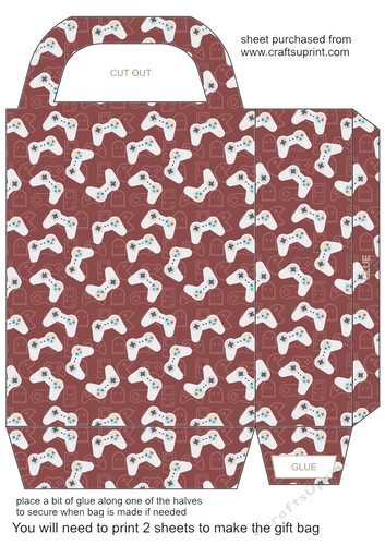 Brown gamer gift bag 