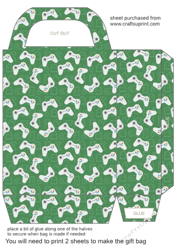 Green gamer gift bag 