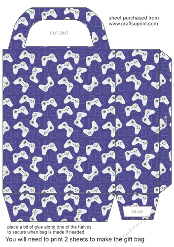 Purple gamer gift bag 