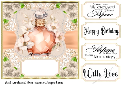 Peach perfume card front 1