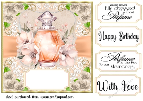 Peach perfume card front 2