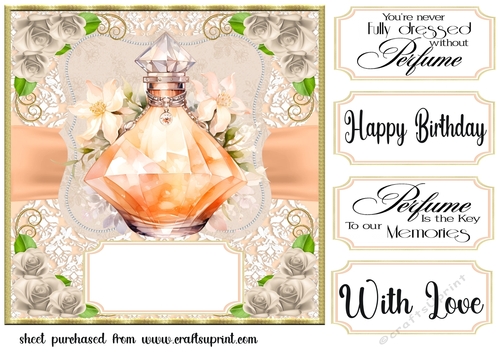 Peach perfume card front 3