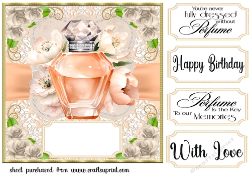 Peach perfume card front 5