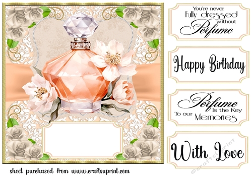 Peach perfume card front 6